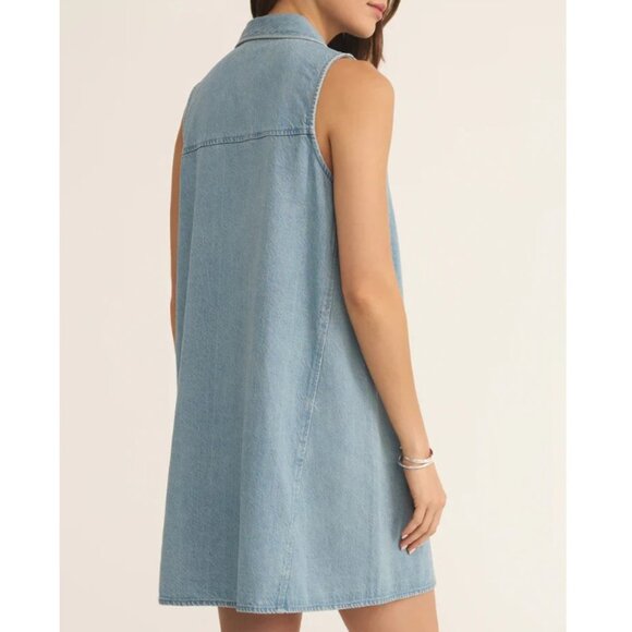 NWT - Z Supply - Light Denim Mini Dress - Large - Picture 2 of 3